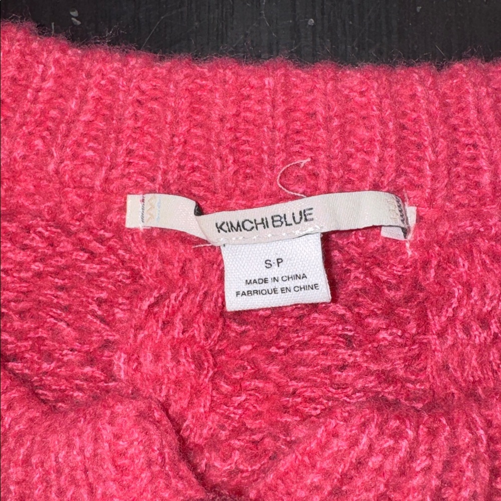 kimchi blue long sleeve sweater rosette covered snaps size small - Picture 2 of 7